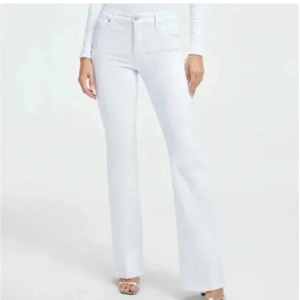 Good American white bootcut denim